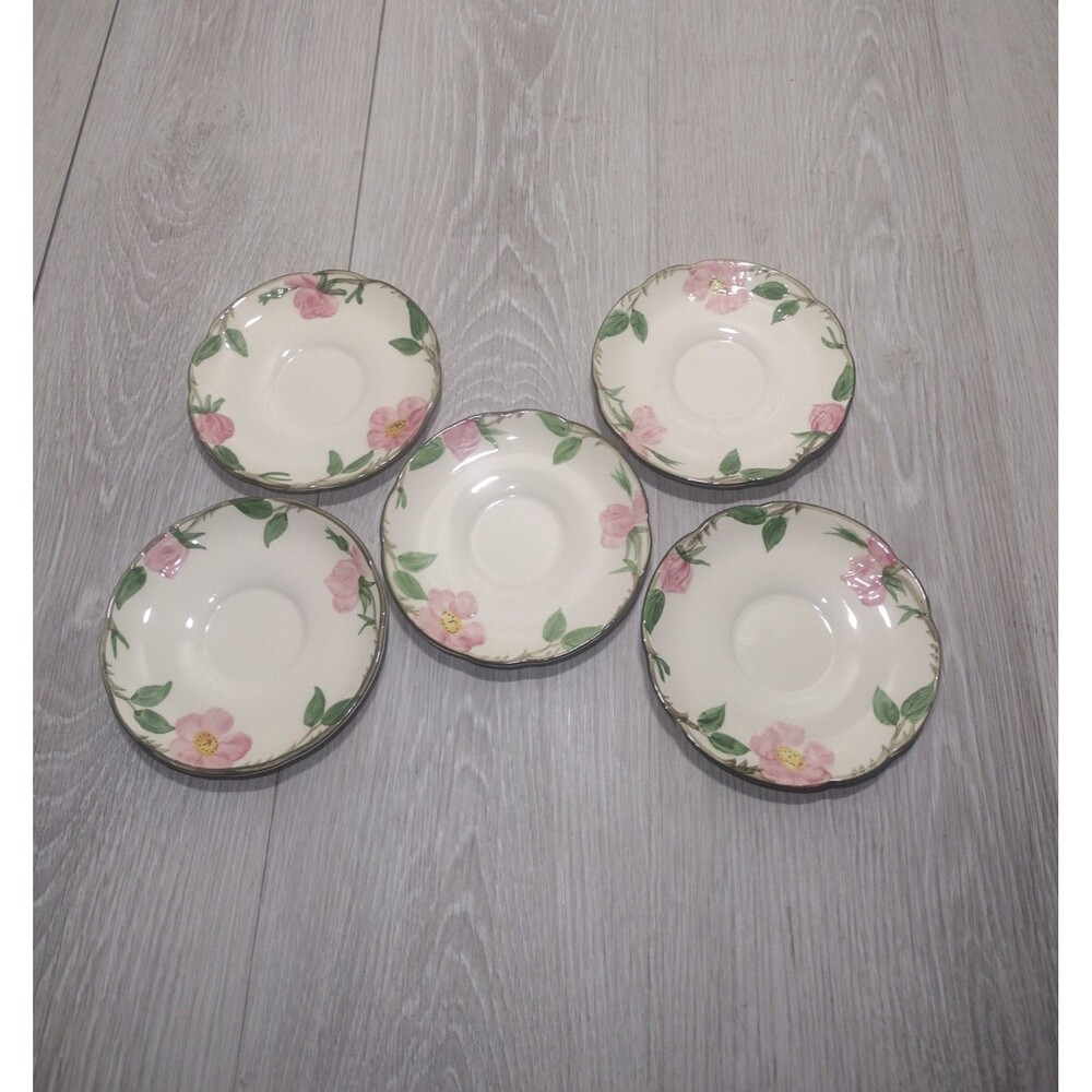 Desert Rose (USA Backstamp) by Franciscan - Set of 5 - 5 3/4 in. Saucers
